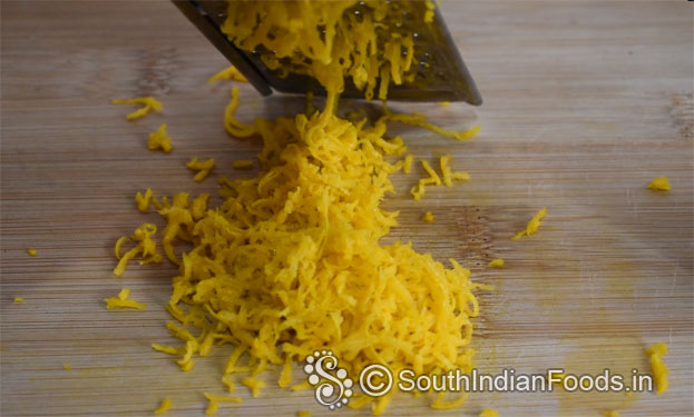 Yellow pumpkin jaggery halwa step 3