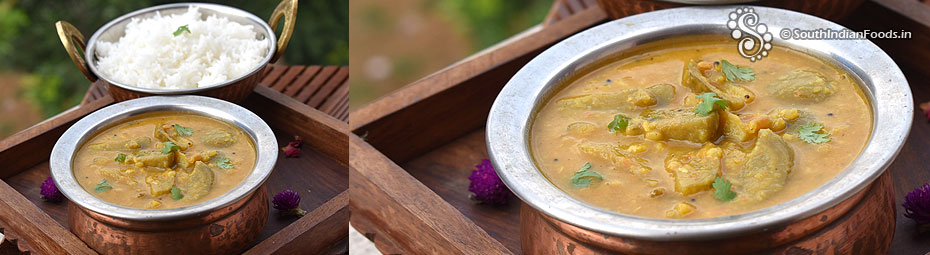 Bellar dal egg plant curry