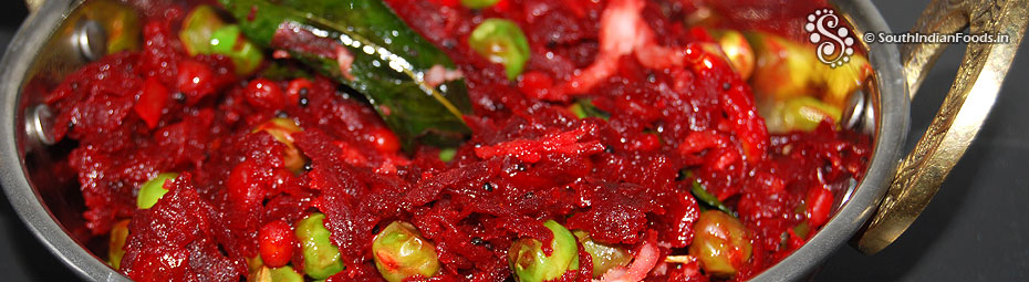 Beetroot green peas poriyal