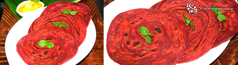 Beetroot lachha paratha