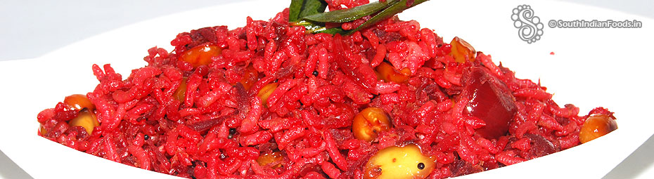 Beetroot peanut rice-Easy healthy kids lunch box recipe