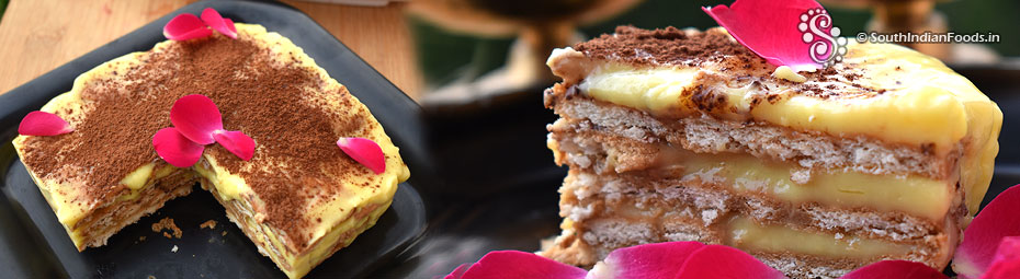 Custard biscuit pudding cake