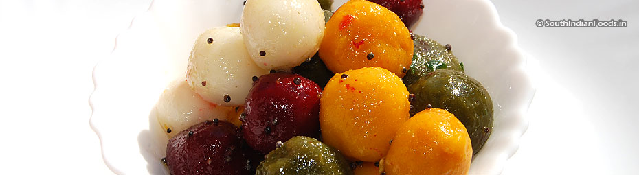 Colourful mini kozhukattai