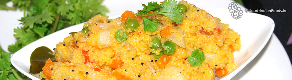 Corn rava upma with vegetables