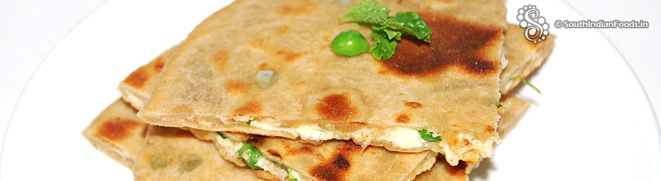 Muttar paneer paratha