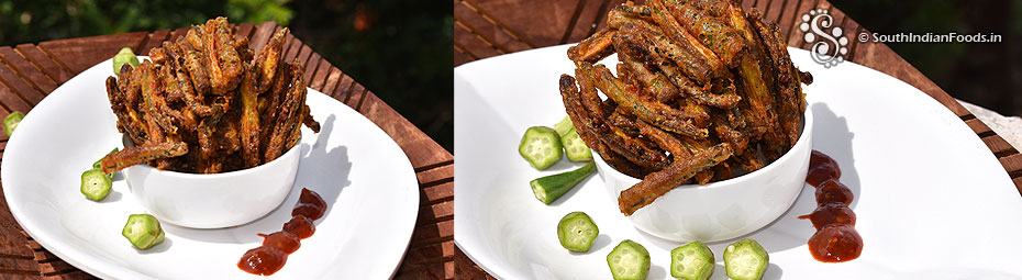 Crispy schezwan okra fry