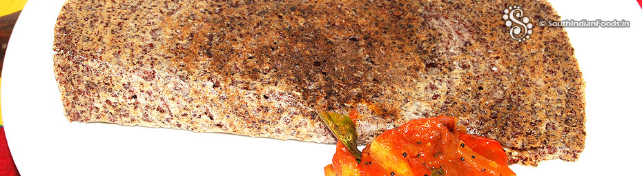 Crispy whole ragi kezhvaragu dosa-Fermented-How to make-Stepwise pictures