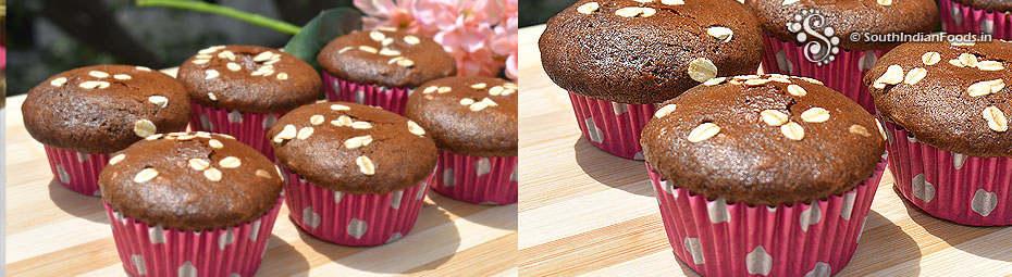 Eggless oats chocolate cupcake