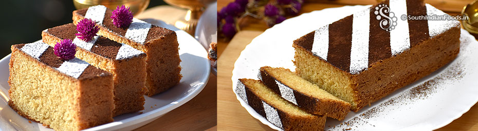 Eggless vanilla cake