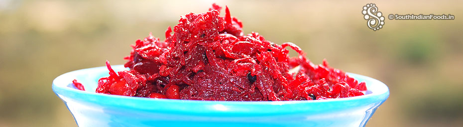 Grated beetroot poriyal
