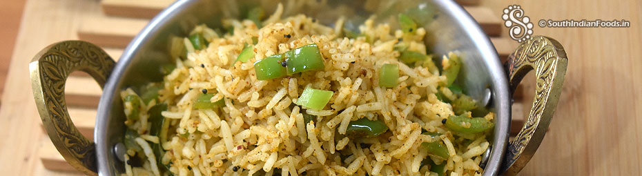 Capsicum rice-How to make- step by step photos