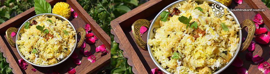 Instant dum biryani using jeera rice