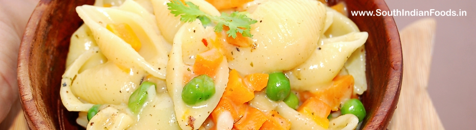Instant white pasta with vegetables