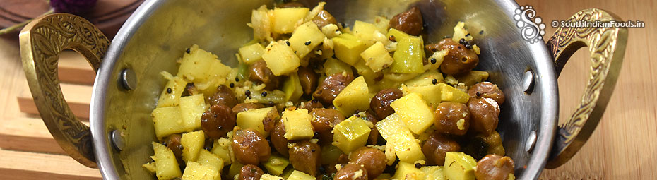 Kala chana mango sundal | Chickpea raw mango sundal