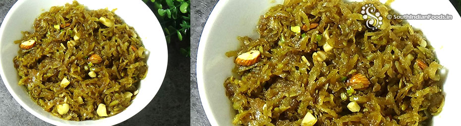 Lauki jaggery halwa