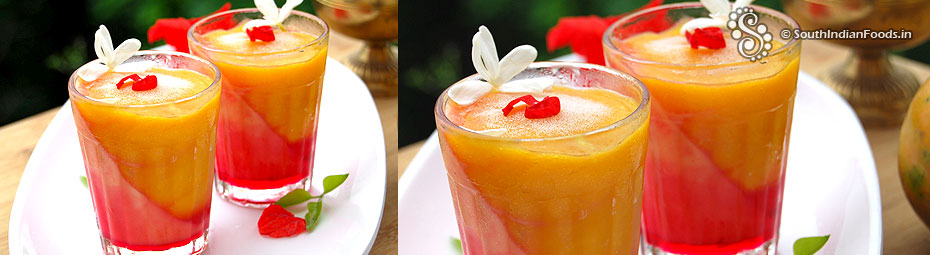 Instant mango custard pudding