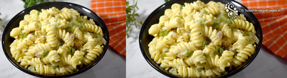 One pot fusilli casicum white sauce pasta