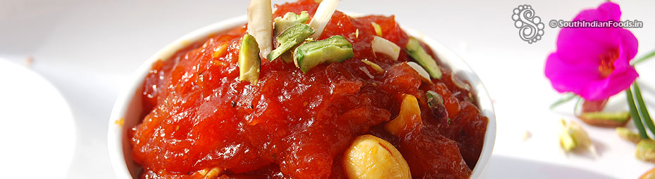 Papaya jaggery halwa