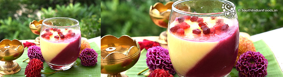 Pomegranate custard pudding