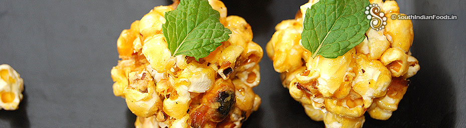 Popcorn balls with jaggery
