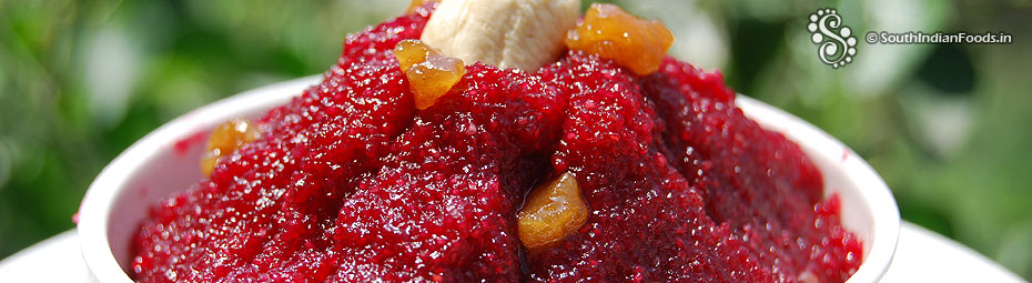 Rava kesari with beetroot & jaggery 