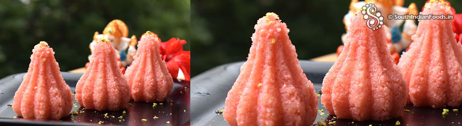 Rose coconut modak