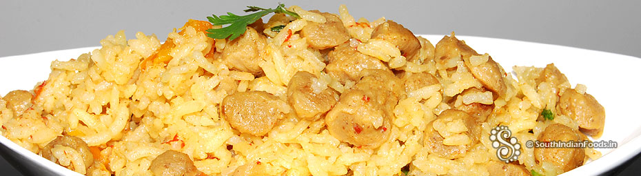 Soya chunks tomato pulao