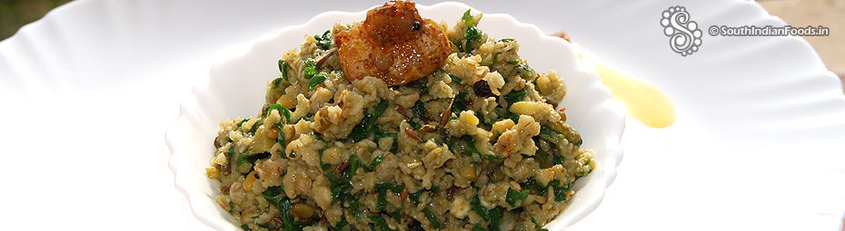 Oats spinach pongal