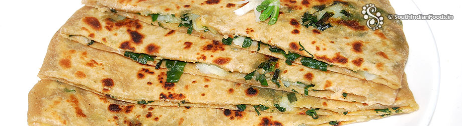 Spring onion potato paratha