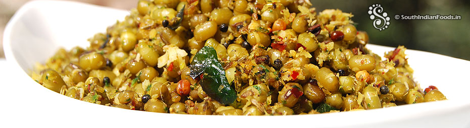 Sprouted green gram sundal
