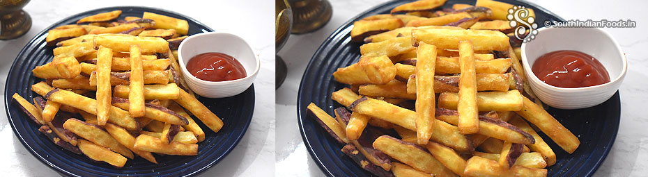 Crispy sweet potato finger chips