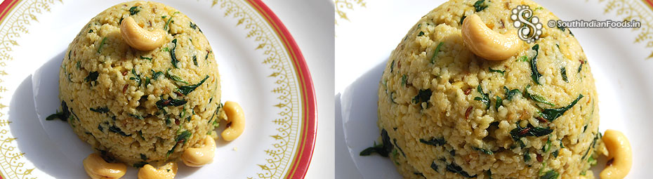 Thinai keerai pongal