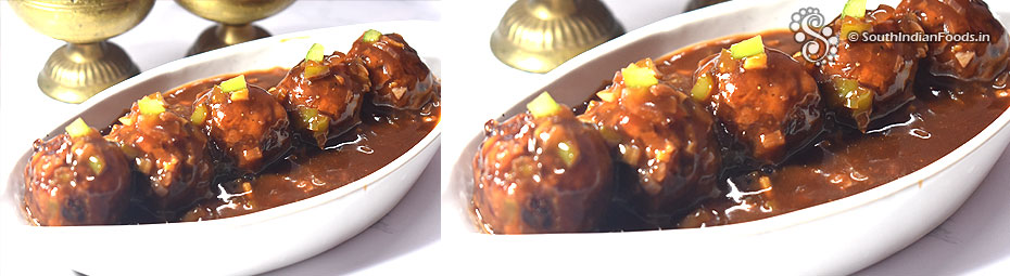 Veg manchurian balls gravy with Fried rice