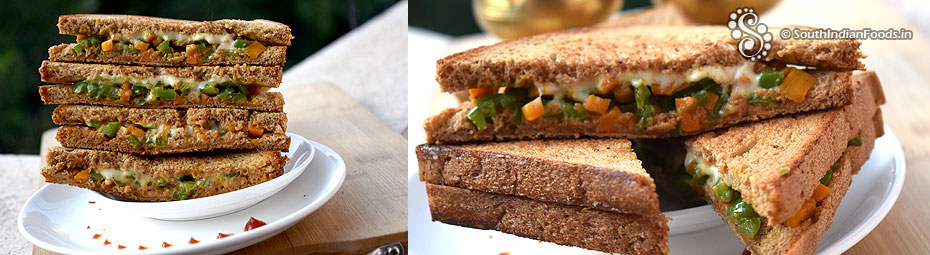 Vegetable mayonnaise sandwich