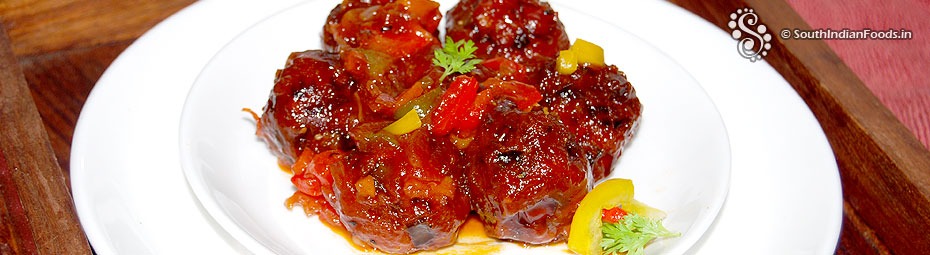Vegetarian meatballs manchurian style