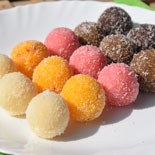 5 Flavored coconut ladoo