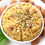 Badam jaggery halwa- leass ghee