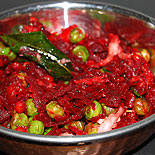 Beetroot green peas poriyal