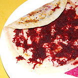 Beetroot masala dosa