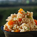 Broken red rice lemon upma