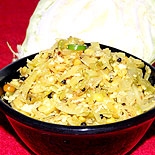 Cabbage moong dal poriyal