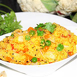 Corn rava upma with vegetables