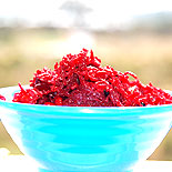 Grated beetroot poriyal