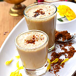 Healthy jaggery cardamom lassi