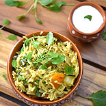 Baby mustard leaves biryani