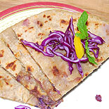 Purple cabbage stuffed paratha