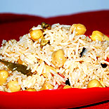 Simple chickpea biryani or Kabuli chana biryani