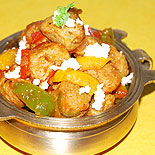 Soya chunks paneer capsicum dry curry