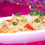 Wheat & semolina rava mixed upma with vegetables