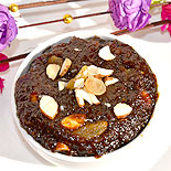 Yellow pumpkin jaggery halwa